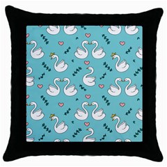 Elegant-swan-pattern-design Throw Pillow Case (black)