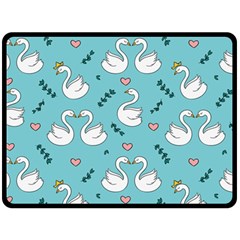 Elegant-swan-pattern-design Double Sided Fleece Blanket (large)  by Vaneshart