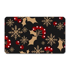 Christmas Pattern With Snowflakes Berries Magnet (rectangular) by Vaneshart