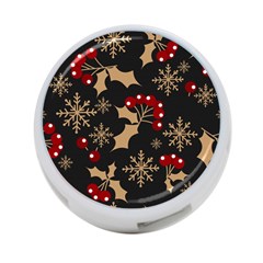 Christmas Pattern With Snowflakes Berries 4-port Usb Hub (one Side)