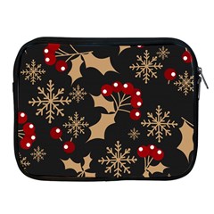 Christmas Pattern With Snowflakes Berries Apple Ipad 2/3/4 Zipper Cases by Vaneshart
