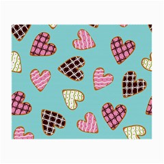 Seamless Pattern With Heart Shaped Cookies With Sugar Icing Small Glasses Cloth (2 Sides) by Vaneshart