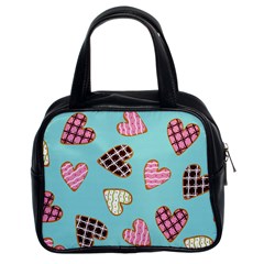 Seamless Pattern With Heart Shaped Cookies With Sugar Icing Classic Handbag (two Sides) by Vaneshart