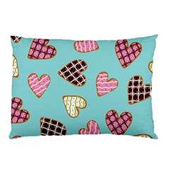 Seamless Pattern With Heart Shaped Cookies With Sugar Icing Pillow Case (two Sides) by Vaneshart