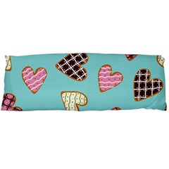 Seamless Pattern With Heart Shaped Cookies With Sugar Icing Body Pillow Case (dakimakura) by Vaneshart