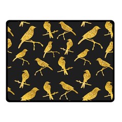 Background With Golden Birds Fleece Blanket (small)