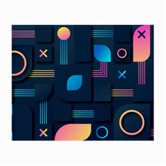 Gradient Geometric Shapes Dark Background Small Glasses Cloth (2 Sides) by Vaneshart