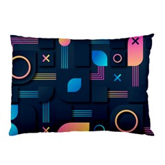 Gradient Geometric Shapes Dark Background Pillow Case (two Sides) by Vaneshart