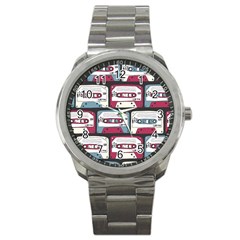 Music Symbols Rock Music Seamless Pattern Sport Metal Watch