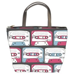 Music Symbols Rock Music Seamless Pattern Bucket Bag by Vaneshart