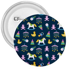 Cute Babies Toys Seamless Pattern 3  Buttons