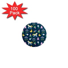 Cute Babies Toys Seamless Pattern 1  Mini Magnets (100 Pack) 