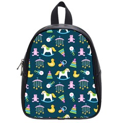 Cute Babies Toys Seamless Pattern School Bag (small)