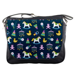 Cute Babies Toys Seamless Pattern Messenger Bag