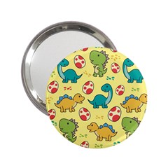 Seamless Pattern With Cute Dinosaurs Character 2 25  Handbag Mirrors