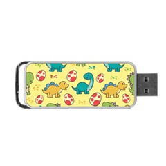 Seamless Pattern With Cute Dinosaurs Character Portable Usb Flash (two Sides) by Vaneshart