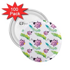 Watercolor Pattern With Lady Bug 2 25  Buttons (100 Pack)  by Vaneshart