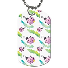 Watercolor Pattern With Lady Bug Dog Tag (one Side) by Vaneshart