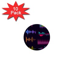 Colorful-sound-wave-set 1  Mini Buttons (10 Pack)  by Vaneshart