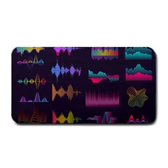 Colorful-sound-wave-set Medium Bar Mats by Vaneshart