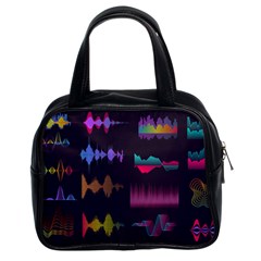 Colorful-sound-wave-set Classic Handbag (two Sides) by Vaneshart