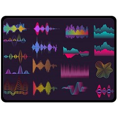 Colorful-sound-wave-set Fleece Blanket (large) 