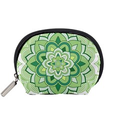 Floral-green-mandala-white Accessory Pouch (small)