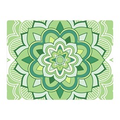 Floral-green-mandala-white Double Sided Flano Blanket (mini)  by Vaneshart