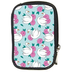 Classy-swan-pattern Compact Camera Leather Case