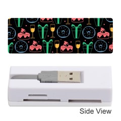 Hand-drawn-happy-birthday-pattern-background Memory Card Reader (stick)