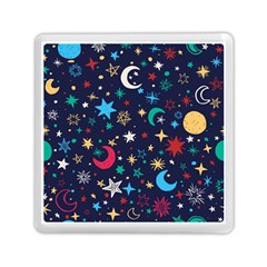 Colorful-background-moons-stars Memory Card Reader (square)