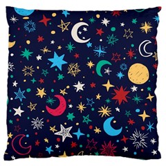 Colorful-background-moons-stars Large Cushion Case (two Sides)