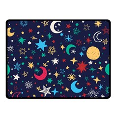 Colorful-background-moons-stars Double Sided Fleece Blanket (small)  by Vaneshart