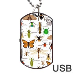 Insects Seamless Pattern Dog Tag Usb Flash (one Side)