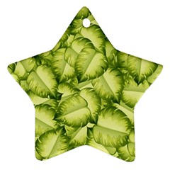 Seamless pattern with green leaves Star Ornament (Two Sides)