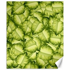 Seamless pattern with green leaves Canvas 8  x 10 