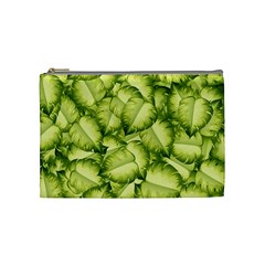 Seamless pattern with green leaves Cosmetic Bag (Medium)