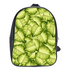 Seamless pattern with green leaves School Bag (Large)