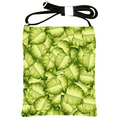 Seamless pattern with green leaves Shoulder Sling Bag