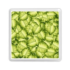 Seamless pattern with green leaves Memory Card Reader (Square)