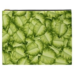 Seamless pattern with green leaves Cosmetic Bag (XXXL)