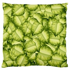 Seamless pattern with green leaves Large Flano Cushion Case (Two Sides)