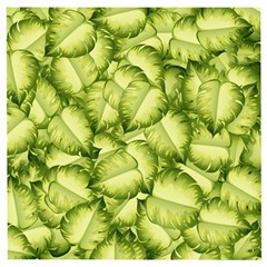 Seamless pattern with green leaves Wooden Puzzle Square