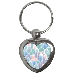 Abstract-seamless-pattern-with-winter-forest-background Key Chain (heart)