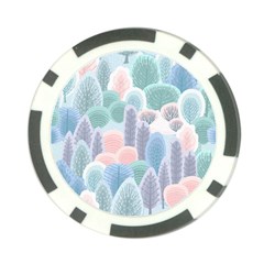 Abstract-seamless-pattern-with-winter-forest-background Poker Chip Card Guard (10 Pack)