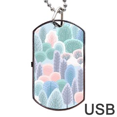 Abstract-seamless-pattern-with-winter-forest-background Dog Tag Usb Flash (two Sides)