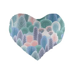 Abstract-seamless-pattern-with-winter-forest-background Standard 16  Premium Flano Heart Shape Cushions