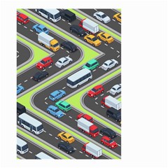 Urban-cars-seamless-texture-isometric-roads-car-traffic-seamless-pattern-with-transport-city-vector- Small Garden Flag (two Sides) by Vaneshart