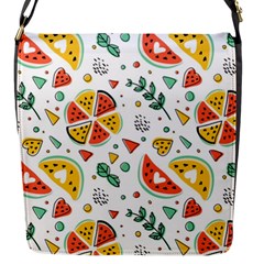 Seamless-hipster-pattern-with-watermelons-mint-geometric-figures Flap Closure Messenger Bag (s) by Vaneshart