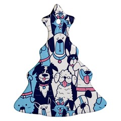 Dogs-seamless-pattern Christmas Tree Ornament (two Sides)